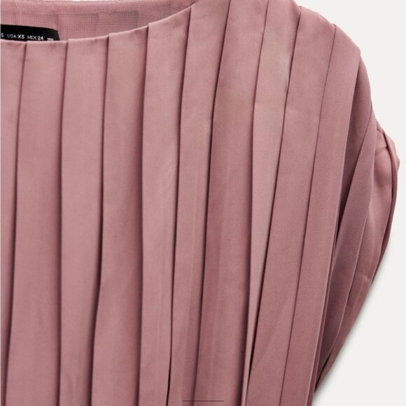ZARA PLEATED DRESS WITH BELT - Picture 5 of 7